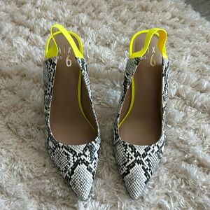 MIX No.6 Snakeskin Back-strap Heels